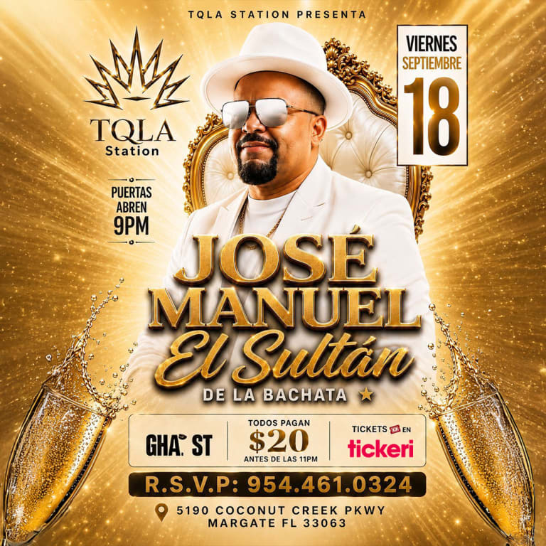 Event - Jose Manuel el Sultan de la Bachata en concierto - Margate, Florida - September 19, 2026 | concert tickets