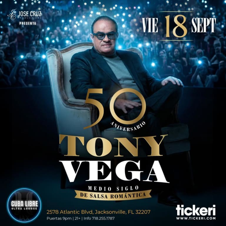 Event - Tony Vega en Jacksonville - Jacksonville, Florida - September 18, 2026 | concert tickets