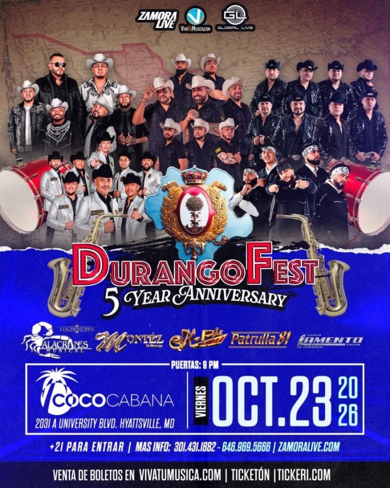 Event - Durango Fest -5 Year Anniversary en MD - Adelphi, Maryland - October 23, 2026 | concert tickets