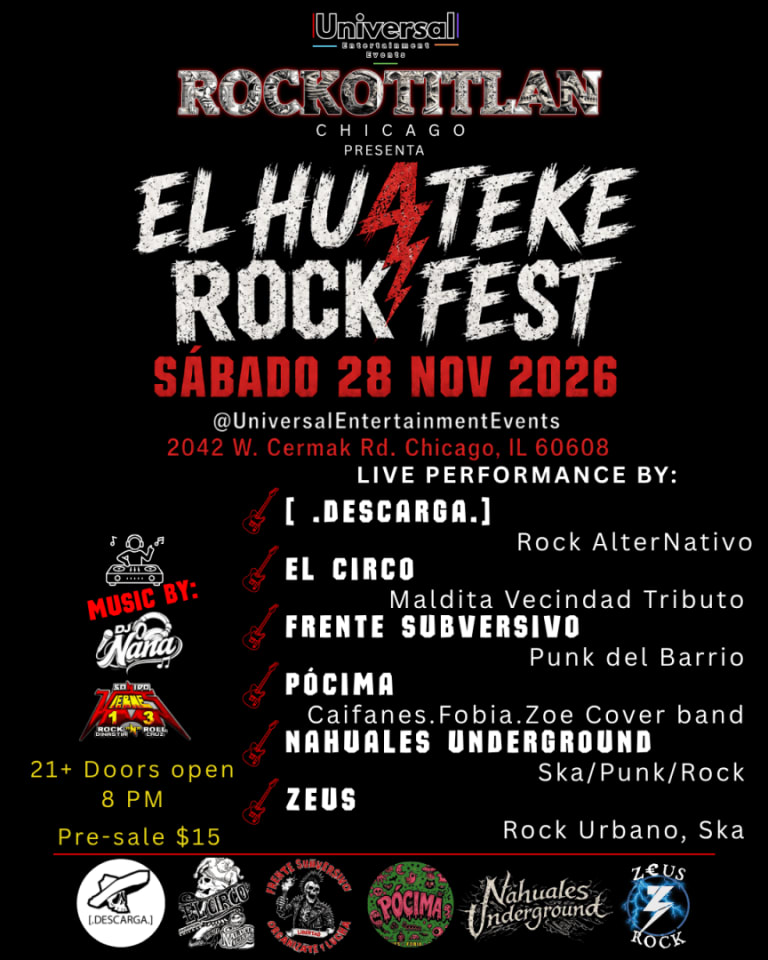 Event - El Huateke Rock Fest - Chicago, Illinois - November 28, 2026 | concert tickets