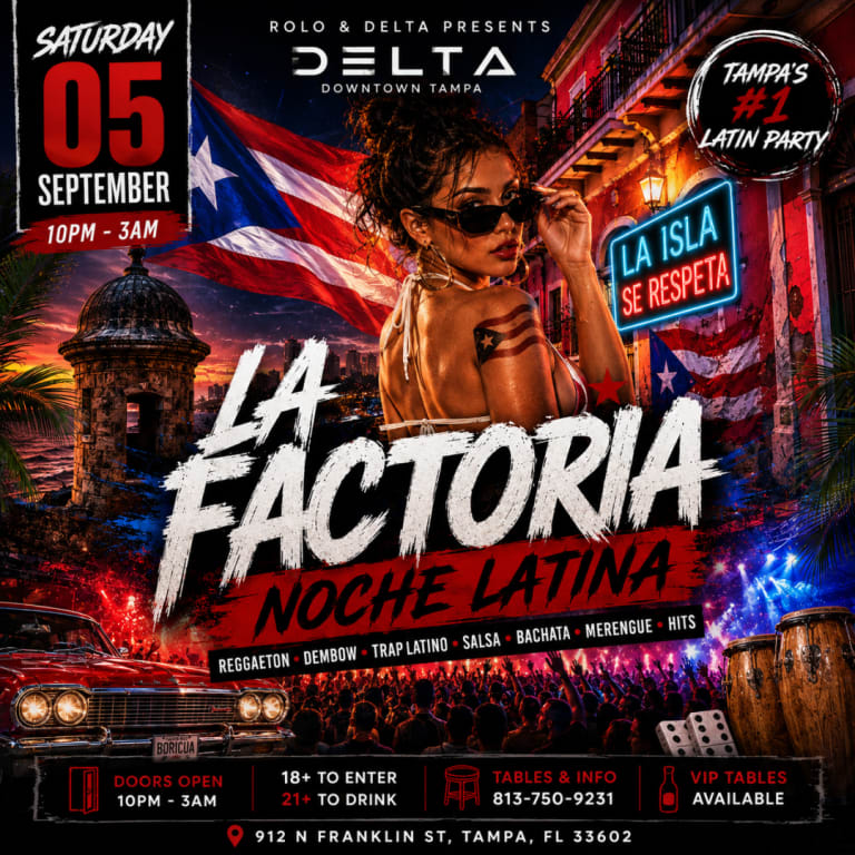 Event - LA FACTORIA NOCHE LATINA @ DELTA DOWNTOWN - Tampa, Florida - September 5, 2026 | concert tickets