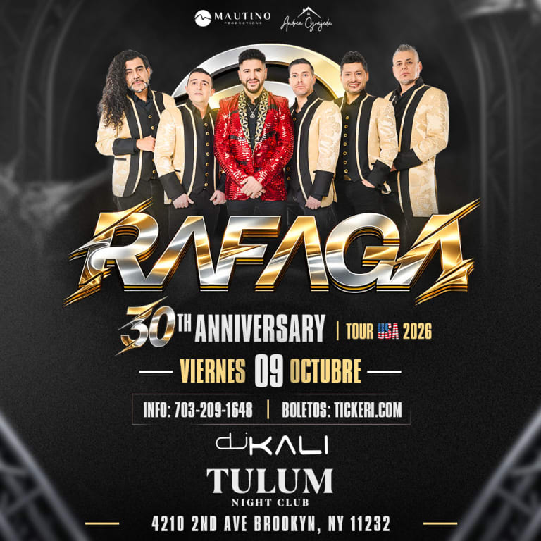 Event - RAFAGA 35 ANIVERSARIO EN NEW YORK (NUEVA FECHA) - Brooklyn, New York - October 9, 2026 | concert tickets