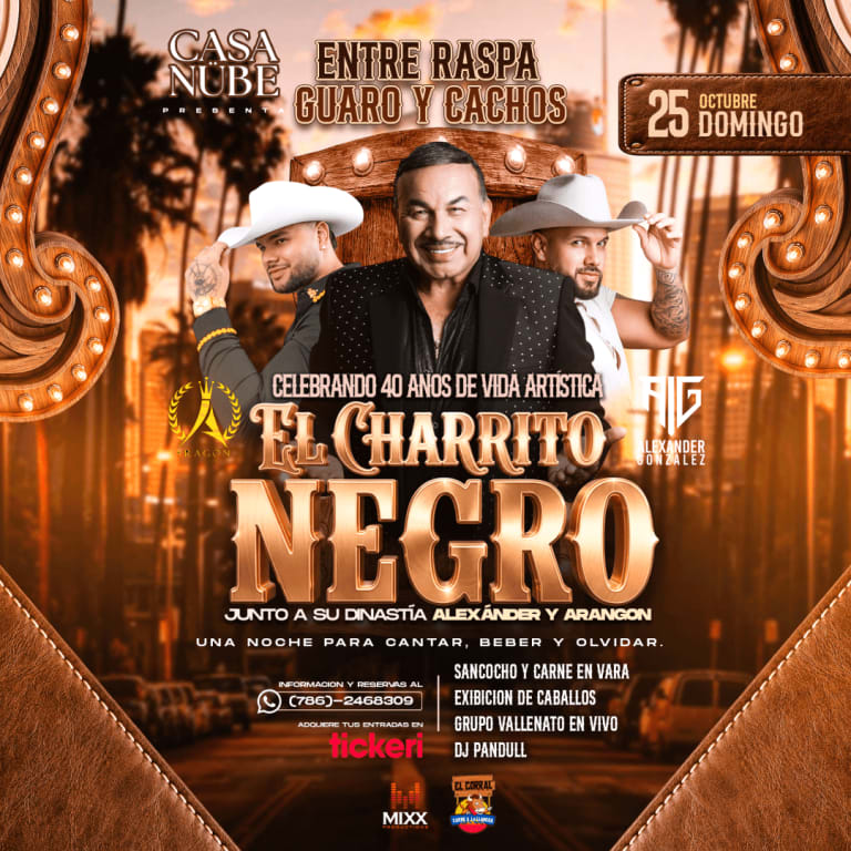 Event - El Charrito Negro en Miami - Miami, Florida - October 25, 2026 | concert tickets