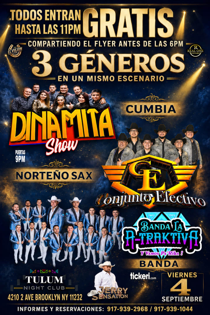 Event - 🔥 ¡3 GÉNEROS EN UN MISMO ESCENARIO! 🔥 - Brooklyn, New York - September 4, 2026 | concert tickets