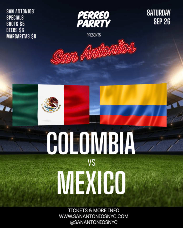 Event - Colombia vs Mexico - Soccer Game Watch Party at San Antonios Reggaeton Bar - New York, New York - September 26, 2026 | concert tickets