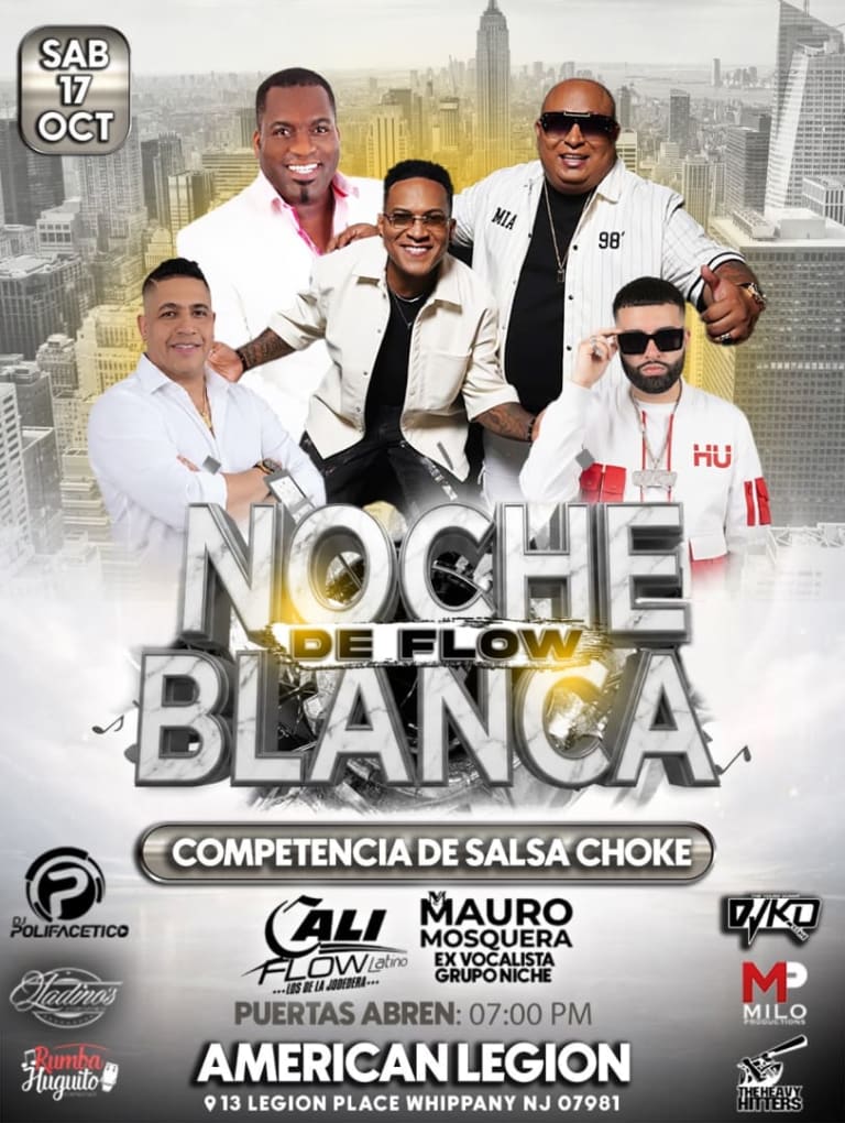 Event - CALI FLOW LATINO & MAURO MOSQUERA - Whippany, New Jersey - October 17, 2026 | concert tickets