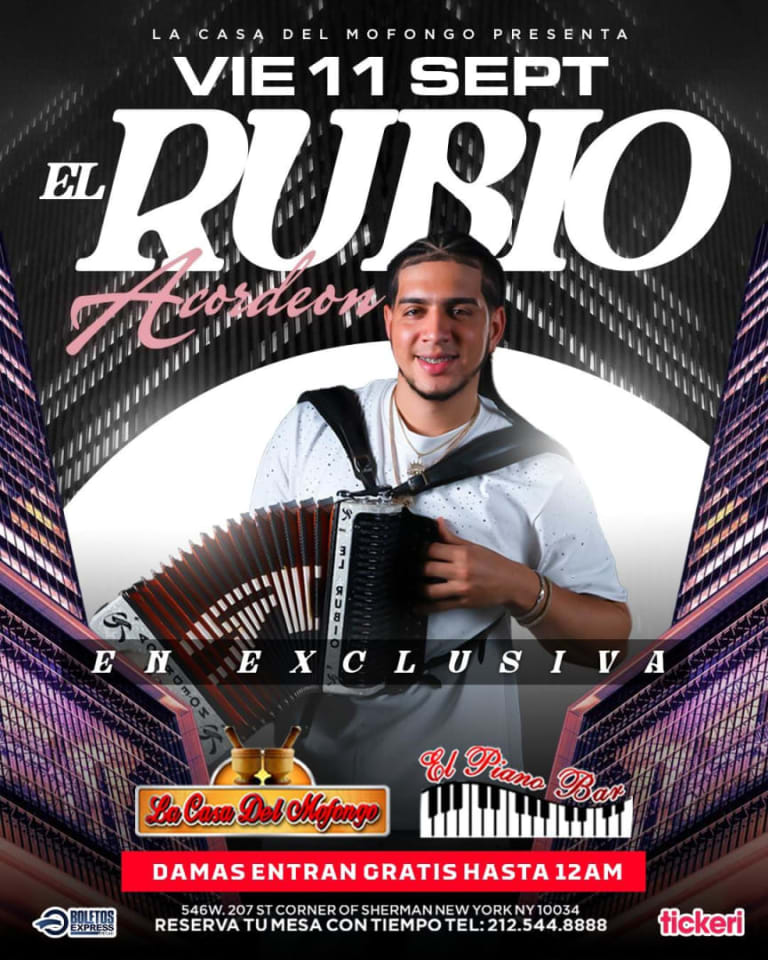 Event - EL RUBIO ACORDEON - New York, New York - September 11, 2026 | concert tickets
