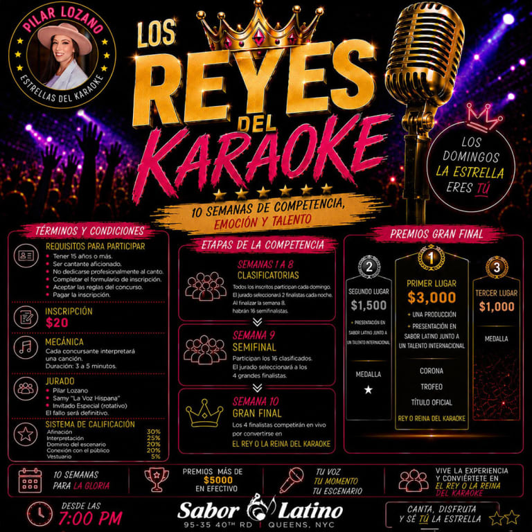 Event - “LOS REYES DEL KARAOKE” | Sabor Latino - Queens, New York - September 13, 2026 | concert tickets