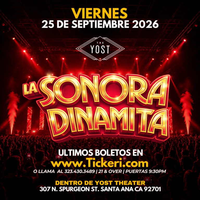 Event - LA SONORA DINAMITA en YOST THEATER de Santa Ana! - Santa Ana, California - September 25, 2026 | concert tickets