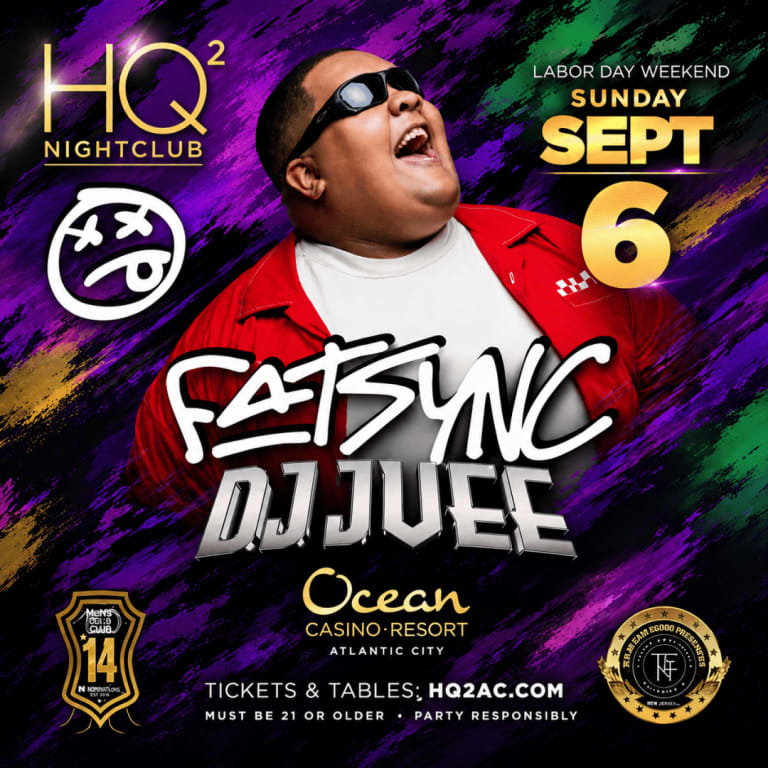 Event - Labor Day Weekend Sunday: FatSync & DJ JVEE at HQ2 Nightclub - Atlantic City, New Jersey - September 6, 2026 | concert tickets