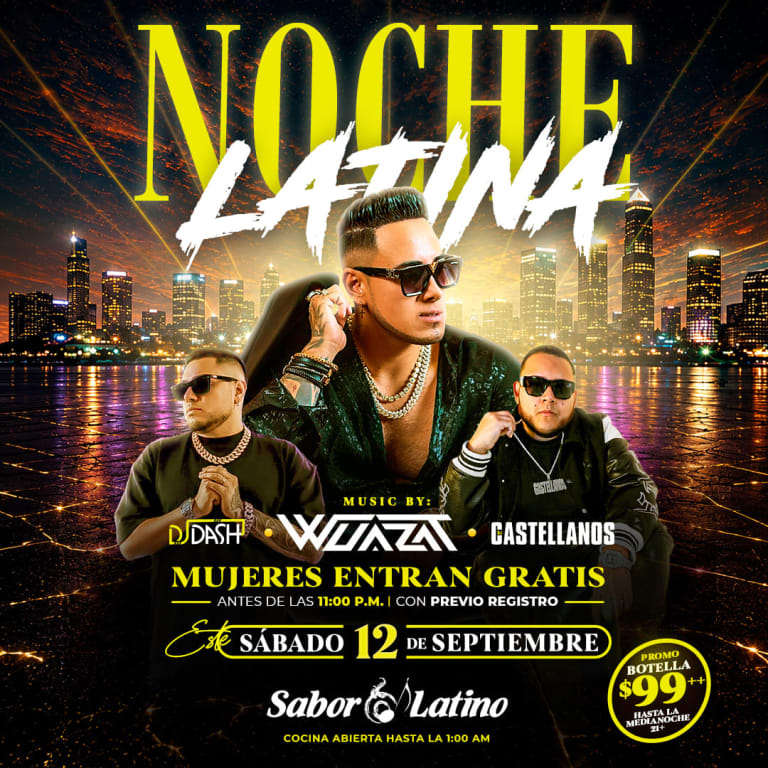 Event - NOCHE LATINA 2026 CON DJ WUAZAT, DJ CASTELLANOS, DJ DASH | Sabor Latino - Queens, New York - September 12, 2026 | concert tickets