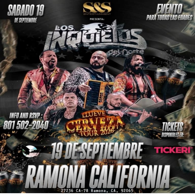 Event - Los Inquietos del Norte en Ramona Ca - Ramona, California - September 19, 2026 | concert tickets