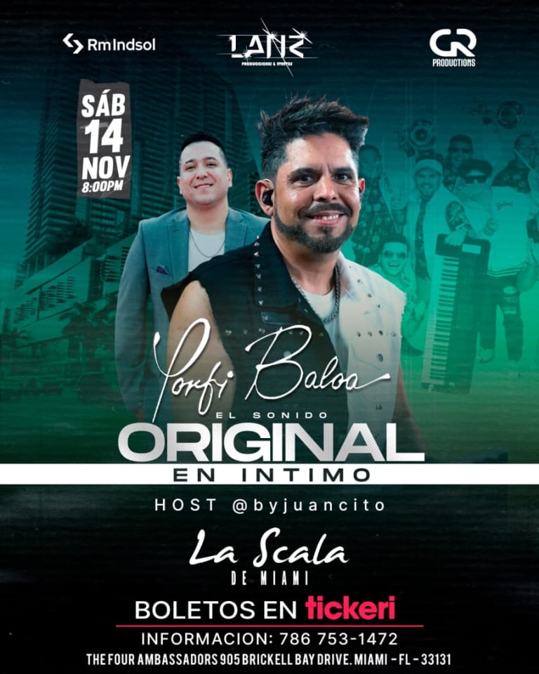 Event - PORFI BALOA MIAMI CIERRE DE GIRA EN INTIMO - Miami, FL - sáb, 14 de noviembre de 2026} | concert tickets