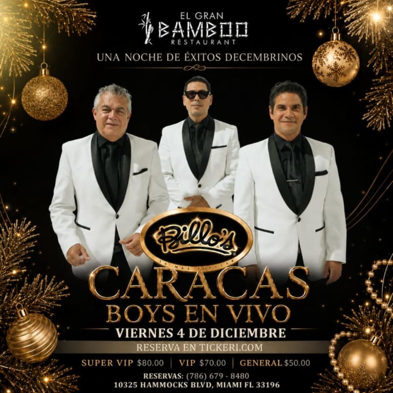 Event - BILLOS CARACAS BOYS EN VIVO - Miami, FL - Fri, December 4, 2026} | concert tickets