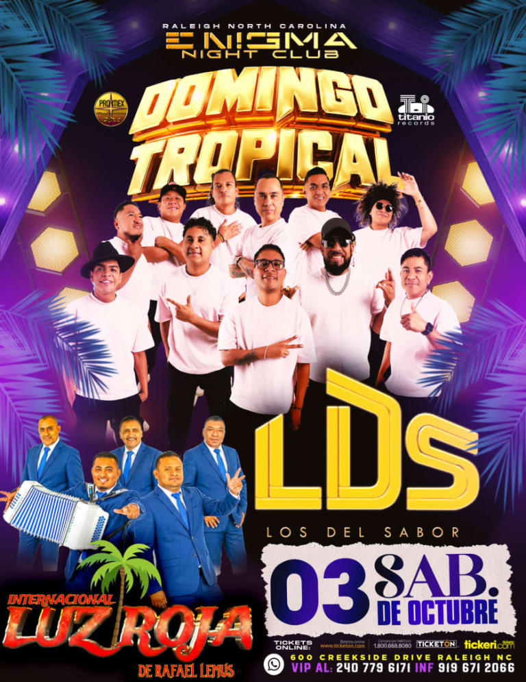 Event - LOS DEL SABOR / INTERNACIONAL LUZ ROJA  - Raleigh, North Carolina - October 3, 2026 | concert tickets