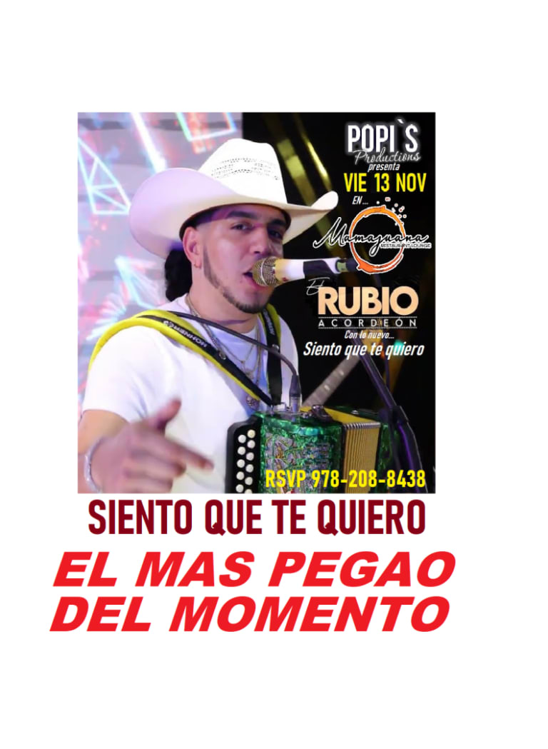 Event - RUBIO ACORDEON en Mamajuana Lawrence Nov 13 - Lawrence, Massachusetts - November 13, 2026 | concert tickets