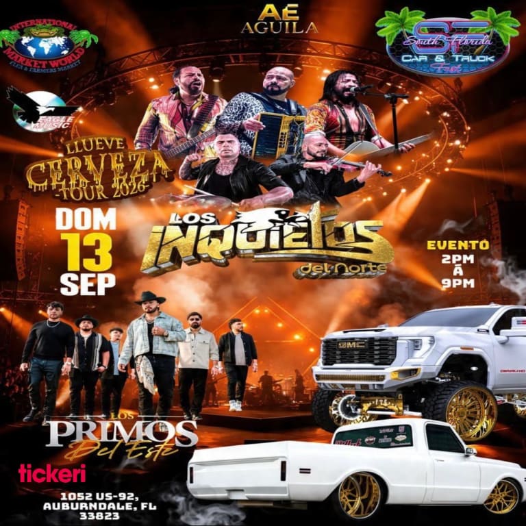 Event - Los Inquietos del Norte en Auburndale, FL, Registro de Trokas - Auburndale, Florida - September 13, 2026 | concert tickets