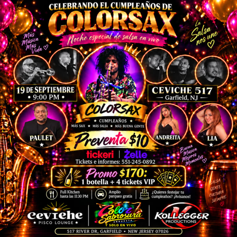 Event - Color Sabrosura Celebrando a ColorSax  - Garfield, New Jersey - September 19, 2026 | concert tickets