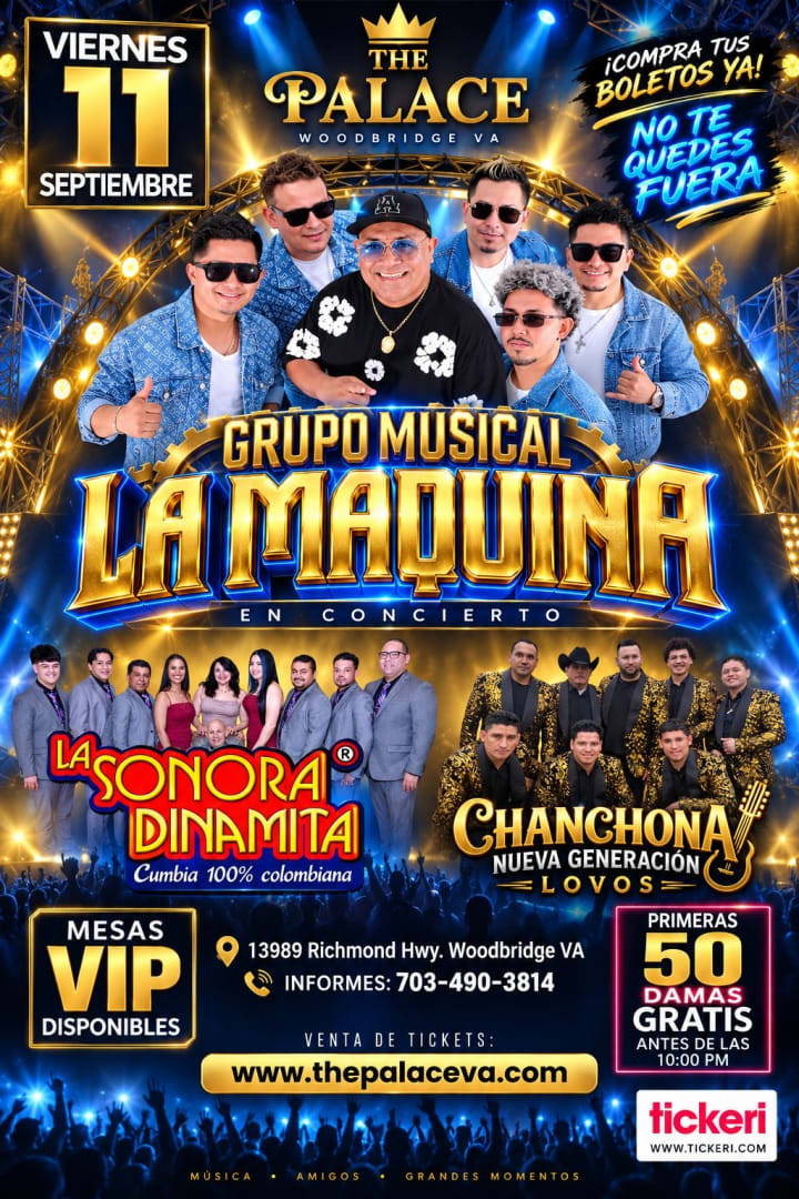 Event - Fiestas Patrias con LA MAQUINA & LA SONORA DINAMITA en Virginia - Woodbridge, Virginia - September 11, 2026 | concert tickets