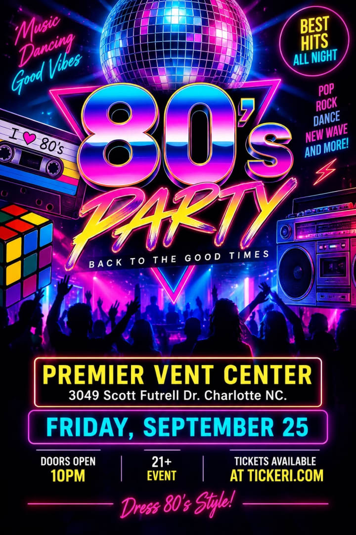 Event - 80'S PARTY - Charlotte, North Carolina - September 25, 2026 | concert tickets