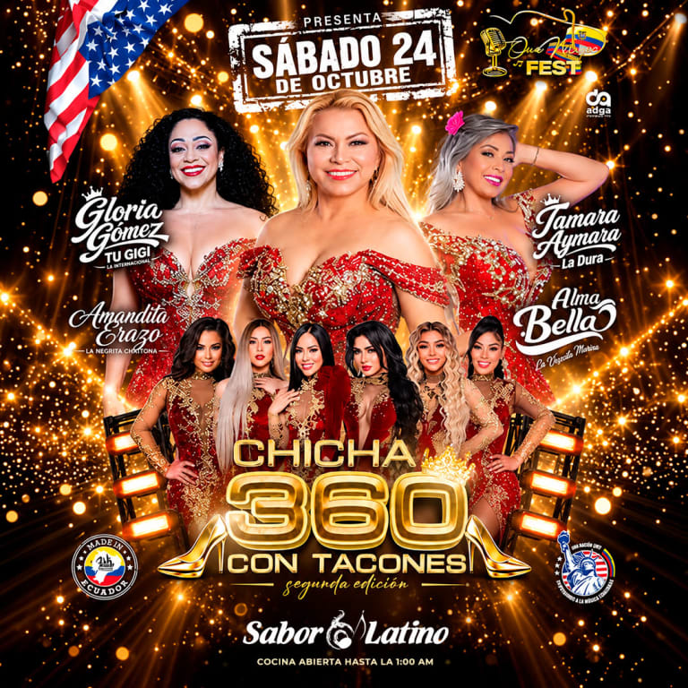Event - CHICHA 360 CON TACONES (GLORIA GOMEZ, AMANDITA ERAZO, TAMARA AYMARA, ALMA BELLA) | En Sabor Latino - Queens, NY - Sat, October 24, 2026} | concert tickets