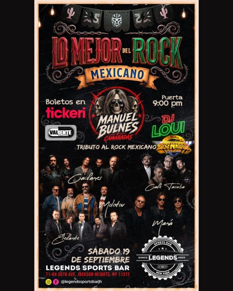 Event - LO MEJOR DEL ROCK MEXICANO Y FIESTA!! - jackson heights, New York - September 19, 2026 | concert tickets