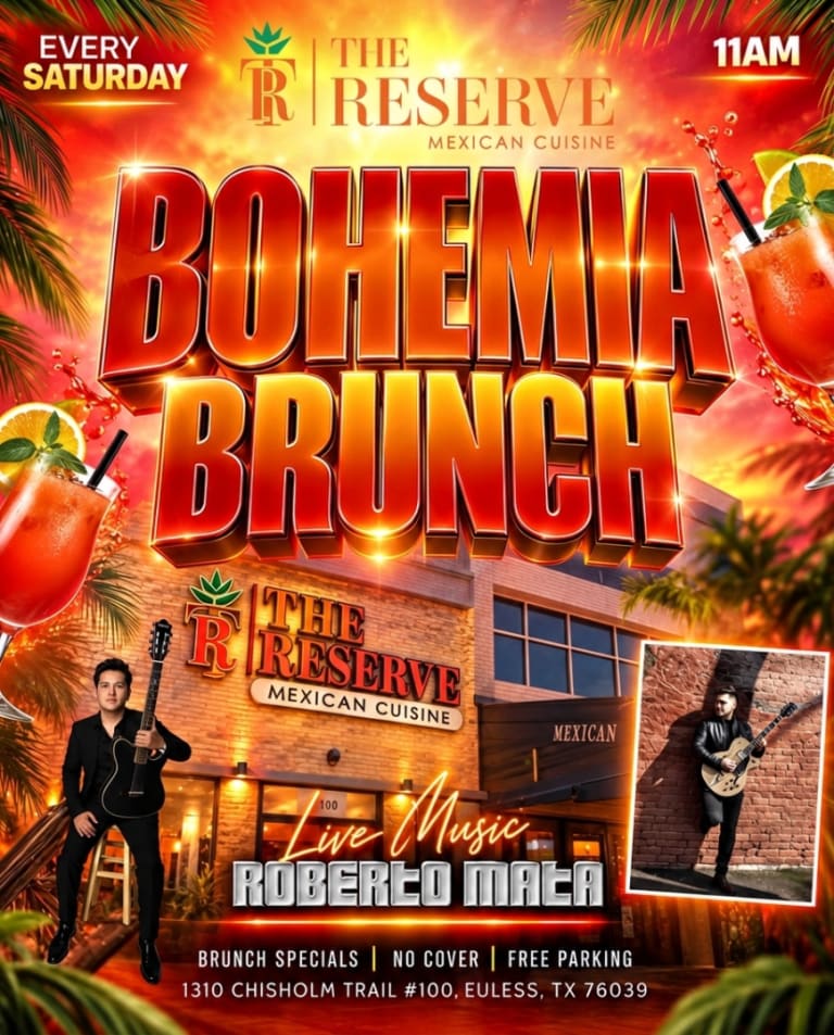 Event - 🎶🔥 BOHEMIA SATURDAY BRUNCH AT THE RESERVE EULESS WITH ROBERTO MATA! 🔥🎶 - Euless, Texas - September 12, 2026 | concert tickets