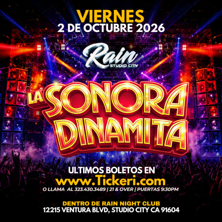 Event - LA SONORA DINAMITA en RAIN STUDIO CITY! - Los Angeles, California - October 2, 2026 | concert tickets
