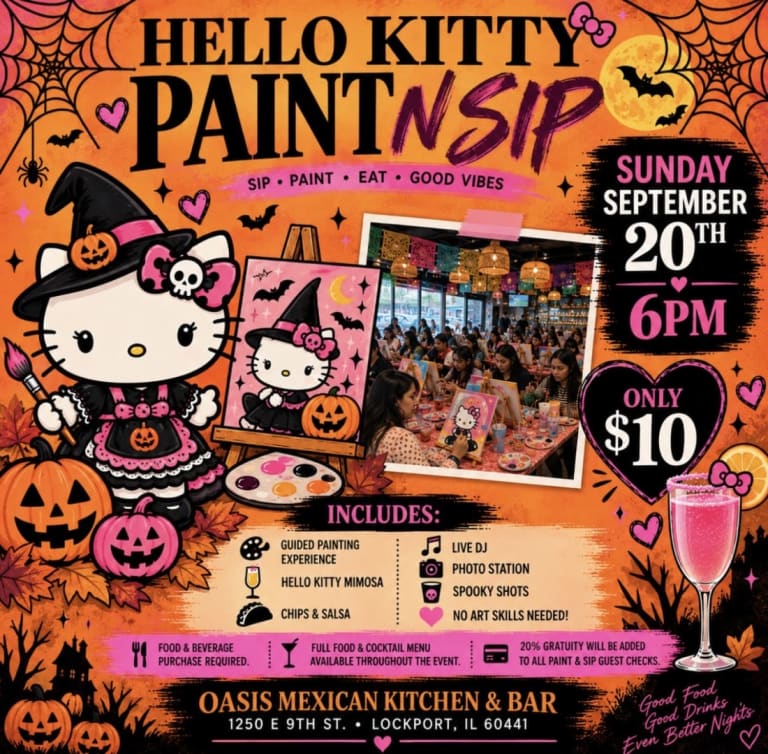 Event - Hello Kitty Halloween Paint & Sip - Lockport, Illinois - September 20, 2026 | concert tickets