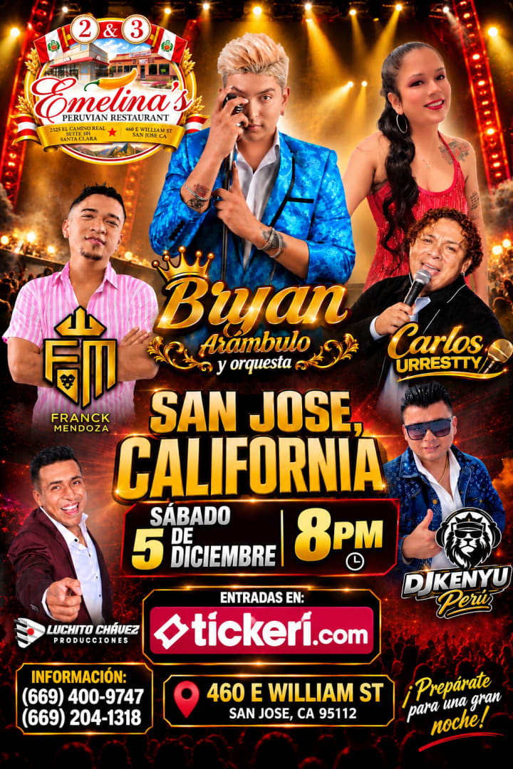 Event - NOCHE DE ESTRELLAS ⭐️ Bryan Arambulo , Carlos Urrestty , Frank Mendoza etc - San Jose, California - December 5, 2026 | concert tickets