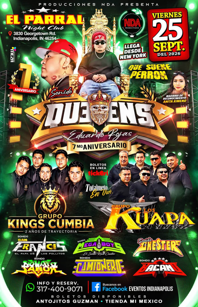 Event - Sonido Quues NY #7 Aniversario  - Indianapolis, Indiana - September 25, 2026 | concert tickets