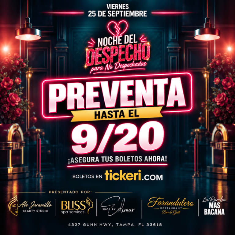 Event - Noche del Despecho, Para no Despechadas "Hombres Valientes, Bienvenidos!" TAMPA - Tampa, FL - Fri, September 25, 2026} | concert tickets