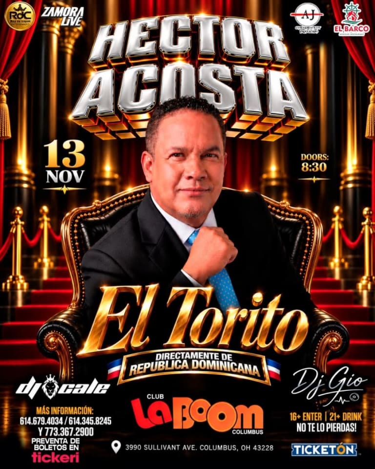 Event - Hector Acosta, El TORITO en COLUMBUS - Columbus, Ohio - November 13, 2026 | concert tickets