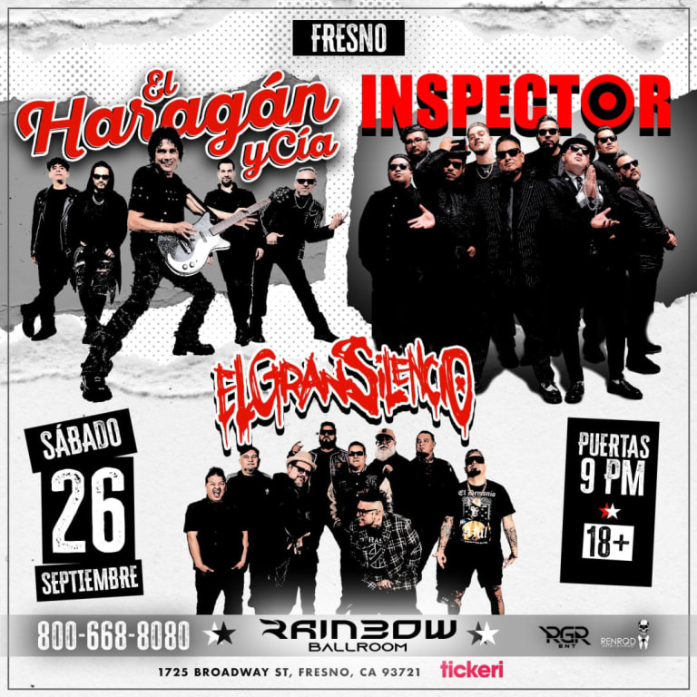 Event - El Haragán y Cía, Inspector & El Gran Silencio – En Vivo en Fresno - Fresno, California - September 26, 2026 | concert tickets