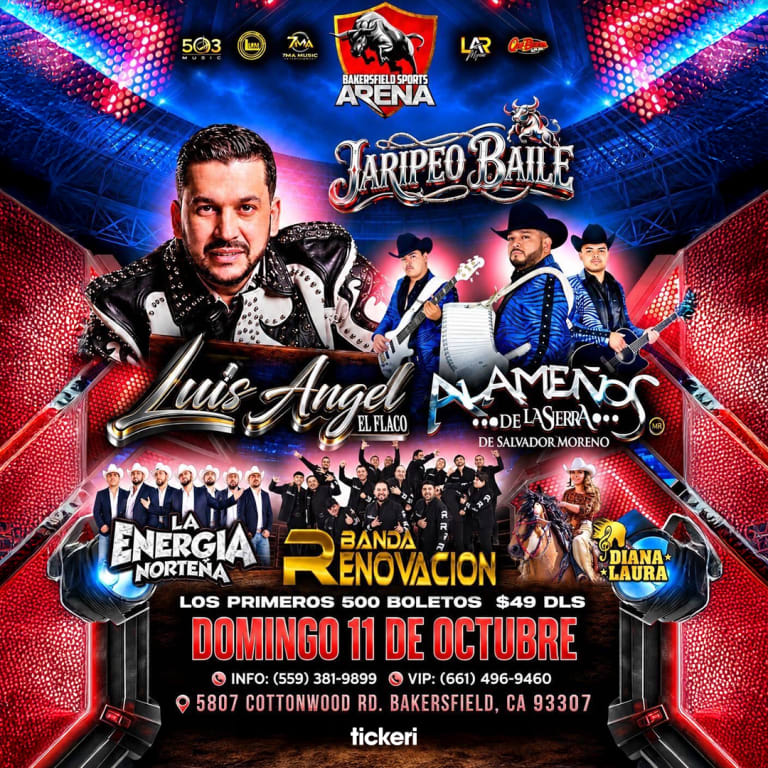Event - Luis Angel "El Flaco," Alameños de Salvador Moreno & La Energia Norteña y Mas!  - Bakersfield, California - October 11, 2026 | concert tickets