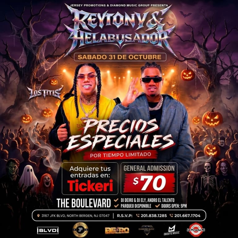 Event - REY TONY & HELABUSADOR (HALLOWEEN) - North Bergen, NJ - sáb, 31 de octubre de 2026} | concert tickets