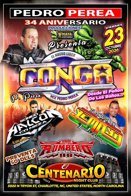 Event - La Conga 34 Aniversario - Charlotte, North Carolina - October 23, 2026 | concert tickets