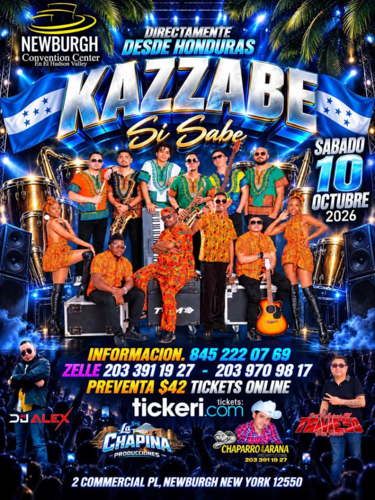 Event - Grupo Kazzabe En Vivo - Newburgh, New York (Newburgh Convention Center) - Newburgh, New York - October 10, 2026 | concert tickets