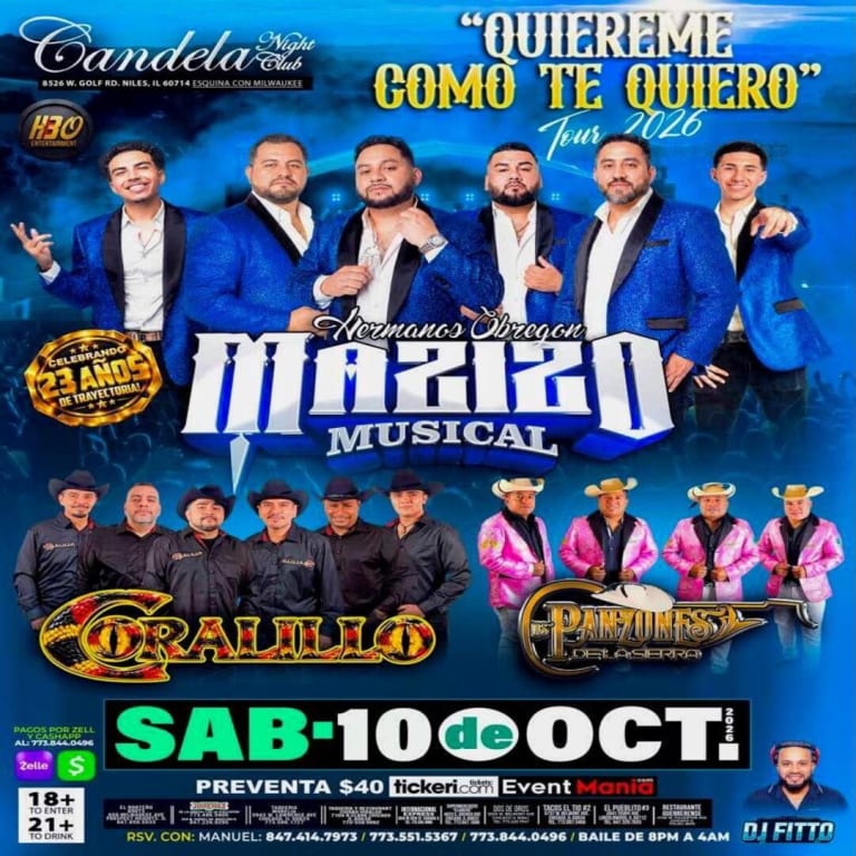 Event - Los Hermanos Mazizo, Coralillo y Panzones de la Sierra – “Quiéreme Como Te Quiero” Tour 2026 | Niles Illinois - Niles, Illinois - October 10, 2026 | concert tickets
