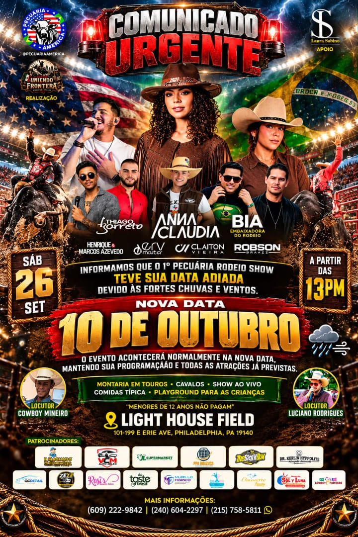 Event - 🐂🔥 1° PECUÁRIA BRAZILIAN RODEIO 🔥🐎 EVENTO ADIADO PARA 10 DE OUTUBRO. - Philadelphia, Pennsylvania - October 10, 2026 | concert tickets