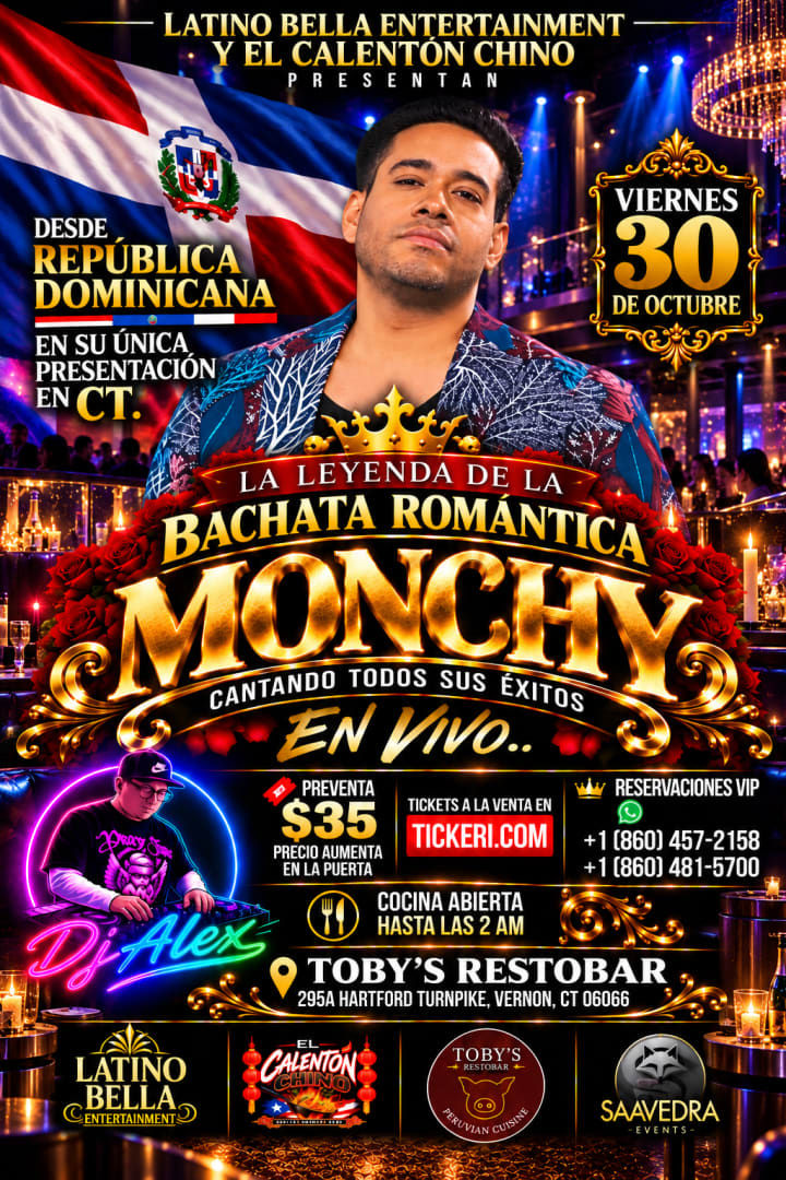 Event - MONCHY "La leyenda de la Bachata Romantica"  En Concierto - Vernon, Connecticut - October 30, 2026 | concert tickets