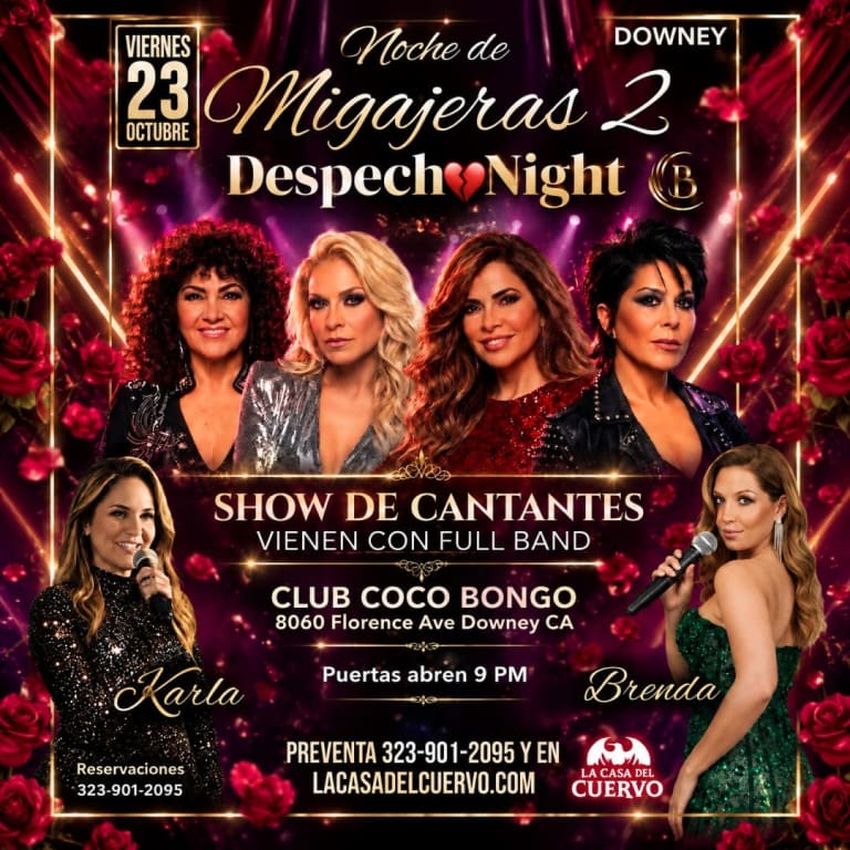 Event - Noche de Migajeras 2. Despecho Night. Show De Cantantes Con Full Band En Downey - Downey, California - October 23, 2026 | concert tickets