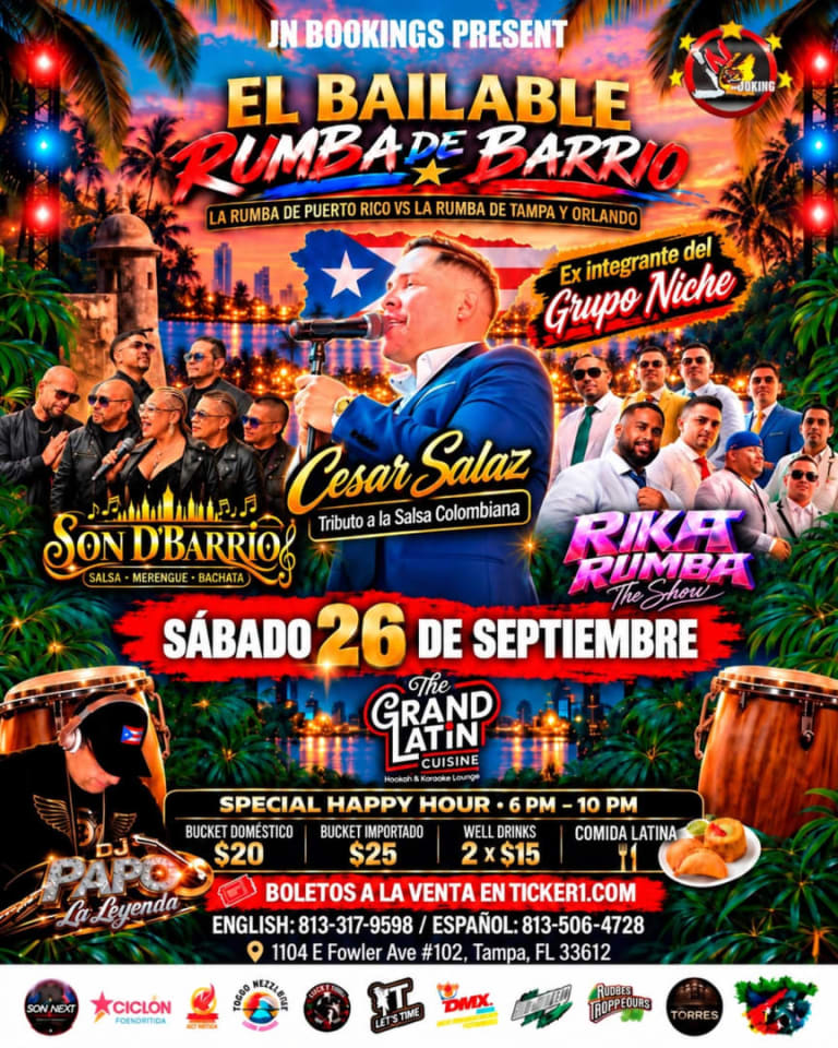 Event - EL bailable RUMBA DE BARRIO - Tampa, Florida - September 26, 2026 | concert tickets