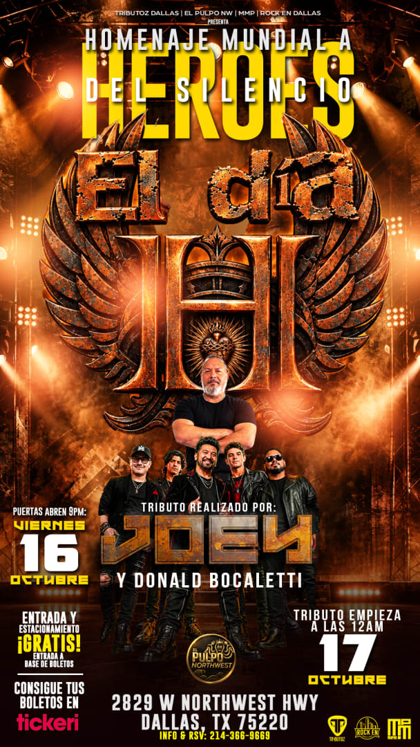 Event - Dia H en Dallas: Homenaje Internacional de Heroes del Silencio - Dallas, TX - Fri, October 16, 2026} | concert tickets