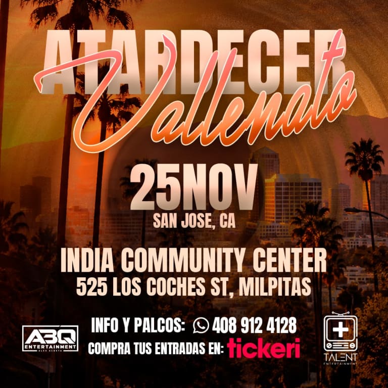 Event - ATARDECER VALLENATO - Milpitas, California - November 25, 2026 | concert tickets
