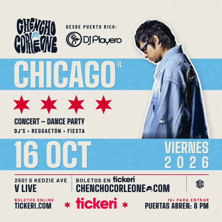 Event - Chencho Corleone  - Chicago, Illinois - October 16, 2026 | concert tickets