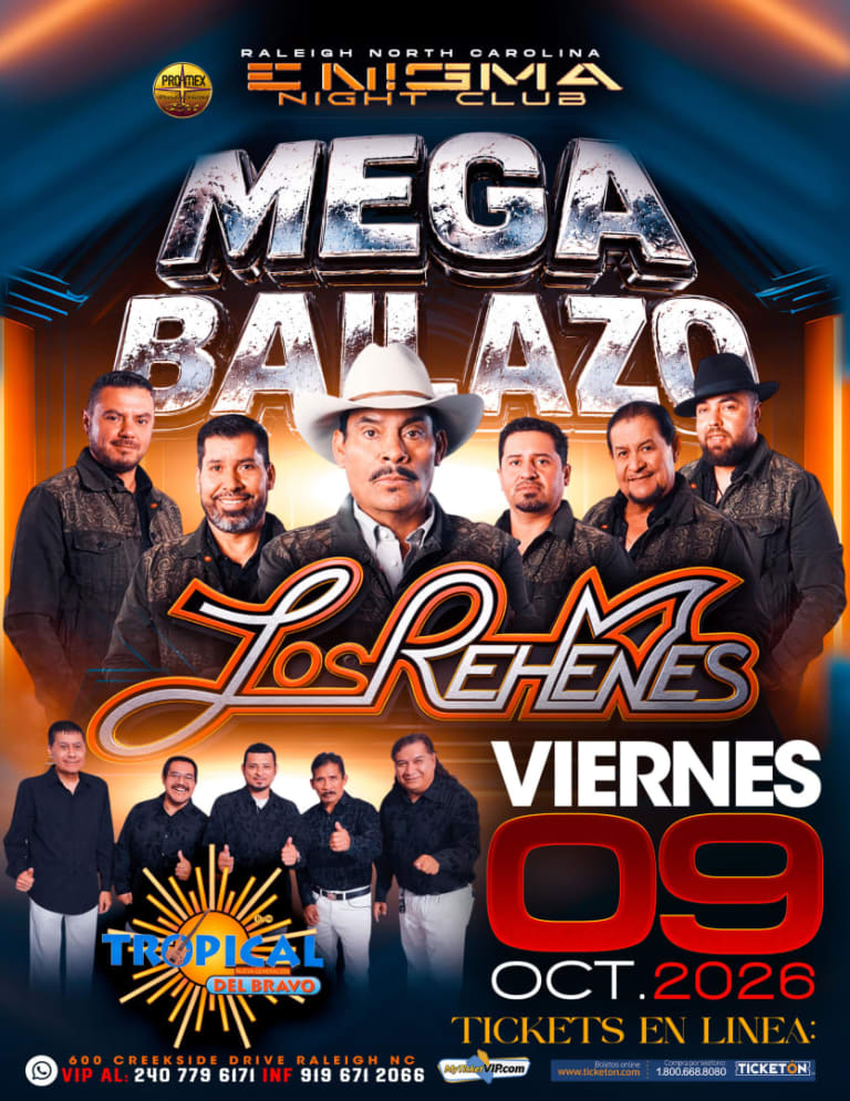 Event - MEGA BAILAZO CON LOS REHENES - Raleigh, North Carolina - October 9, 2026 | concert tickets