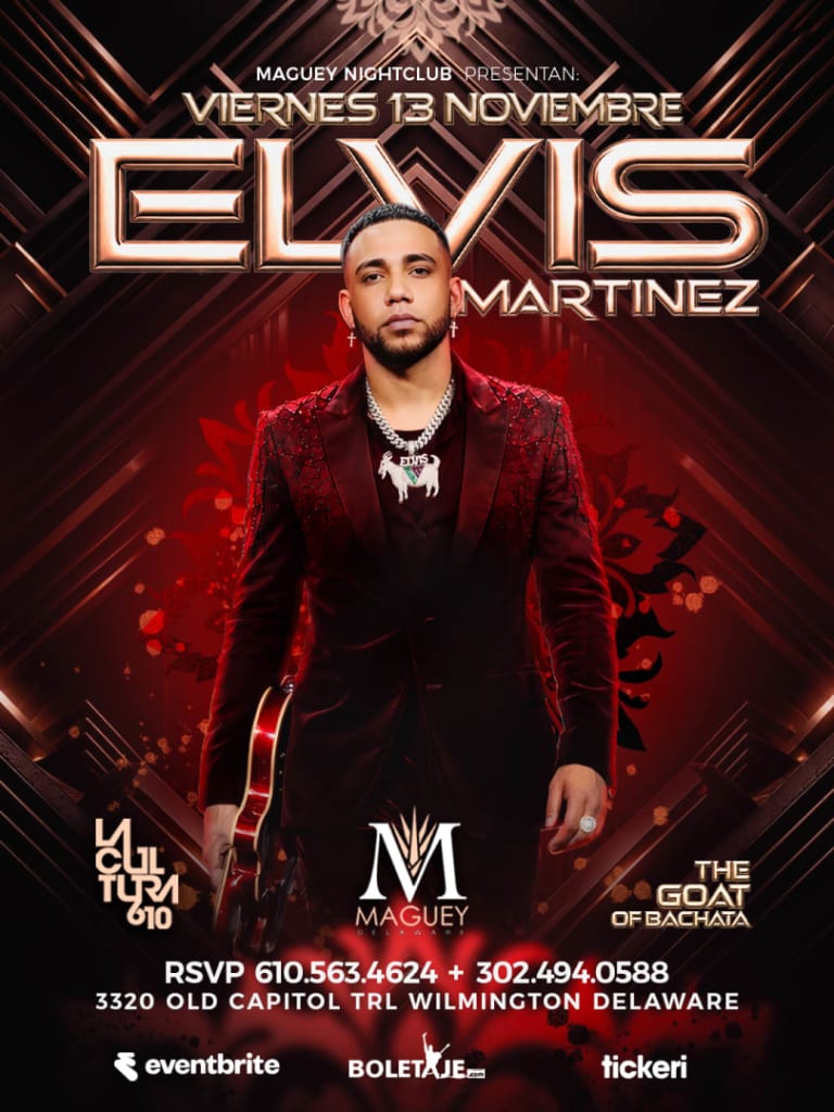 Event - ELVIS MARTINEZ EN CONCIERTO - Wilmington, Delaware - November 13, 2026 | concert tickets