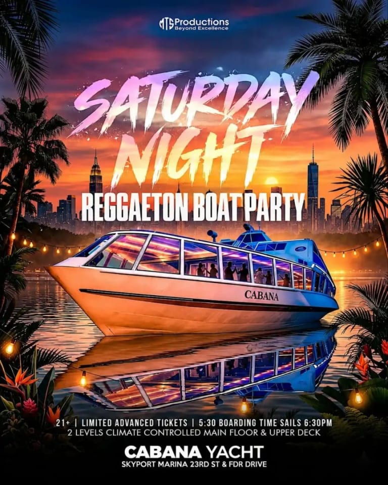 Event - Reggaeton Boat Party NYC | Cabana Yacht at Skyport Marina | Oct 03 - New York, New York - October 3, 2026 | concert tickets