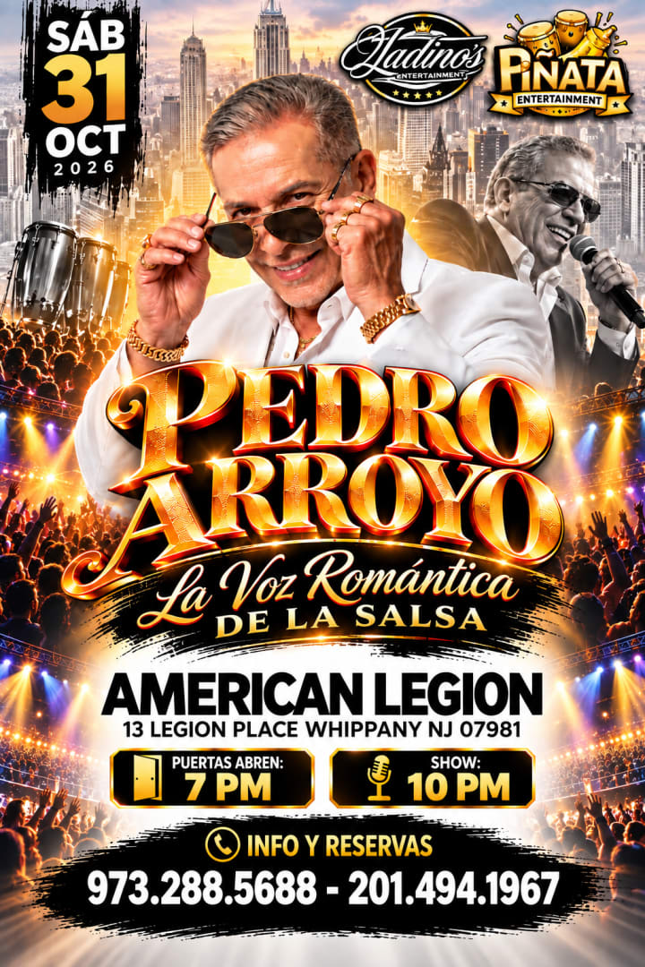Event - PEDRO ARROYO - Whippany, New Jersey - October 31, 2026 | concert tickets